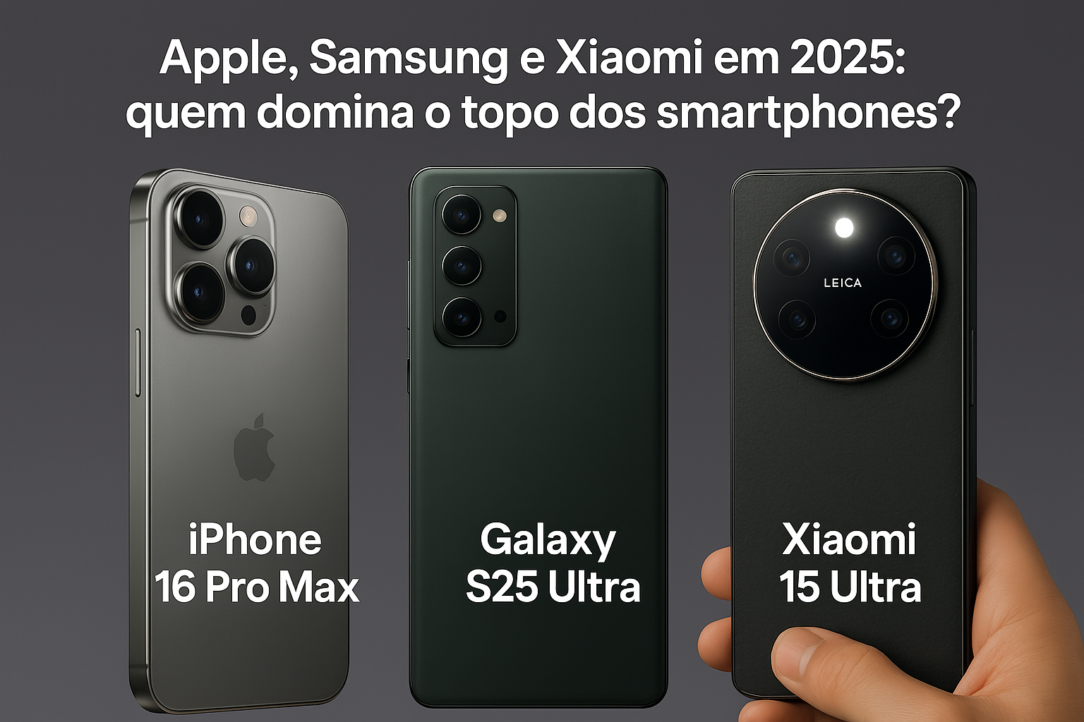 Apple, Samsung e Xiaomi em 2025: quem domina o topo dos smartphones?